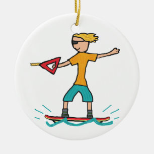 Wakeboarding Keramik Ornament
