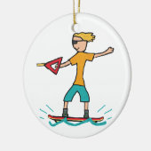 Wakeboarding Keramik Ornament (Links)