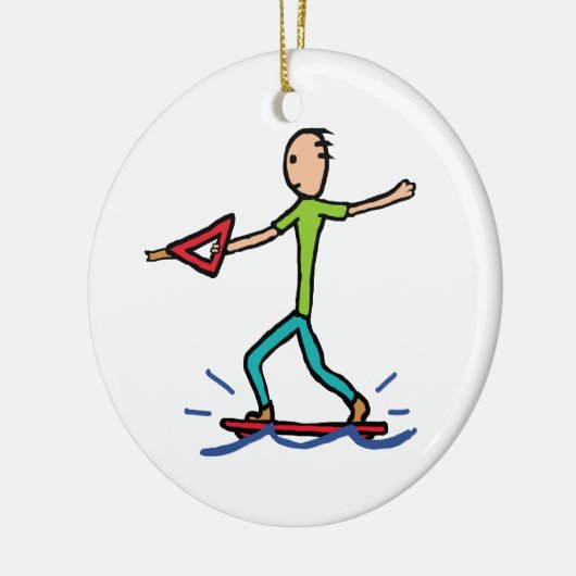 Wakeboarding Keramik Ornament (Links)