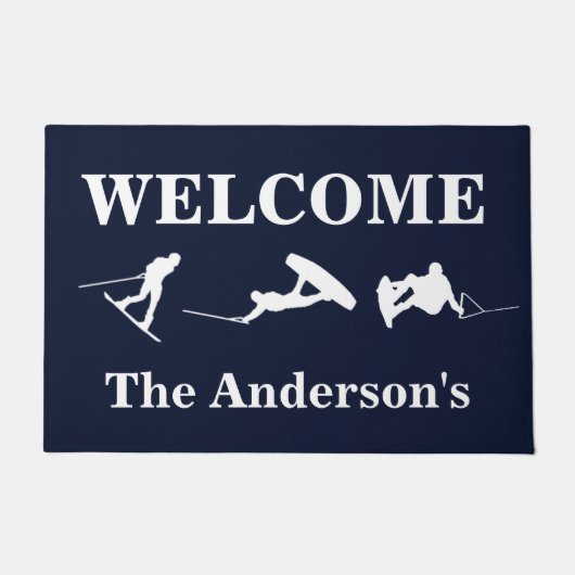 Wakeboarding personalisierte Fußmatte (Vorderseite)