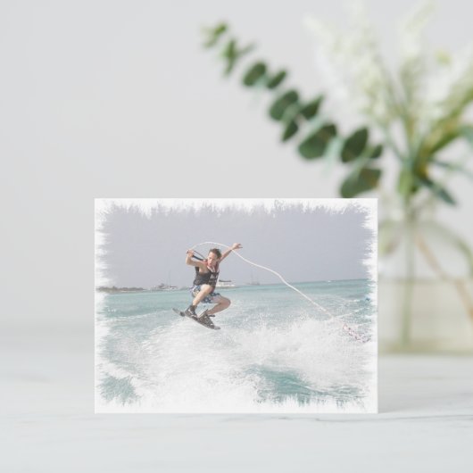 Wakeboarding Postcard Postkarte (Stehend Vorderseite)