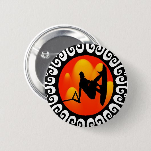 WAKEBOARDING SONNE VERRÜCKT GEMACHT BUTTON (Vorne & Hinten)