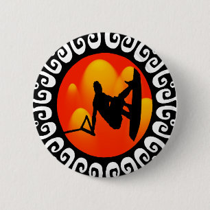 WAKEBOARDING SONNE VERRÜCKT GEMACHT BUTTON