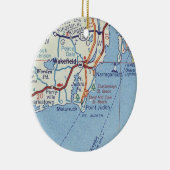 Wakefield RI Vintage Karte Keramik Ornament (Rechts)