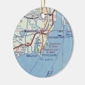 Wakefield RI Vintage Karte Keramik Ornament (Links)