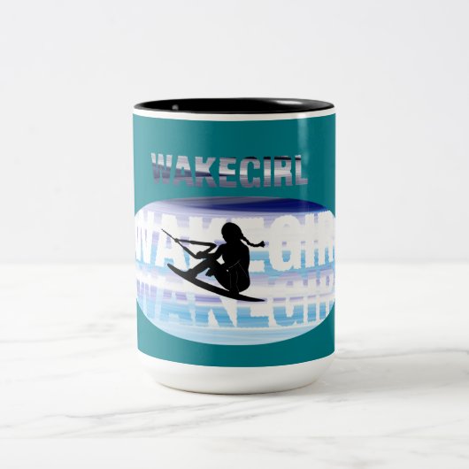 Wakegirls Wakeboarding Tasse personalisierter Name (Mittel)