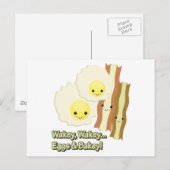 Wakey Wakey Eier Postkarte (Vorne/Hinten)