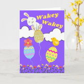 Wakey Wakey Osterfrühling ist da Karte (Gelbe Blume)