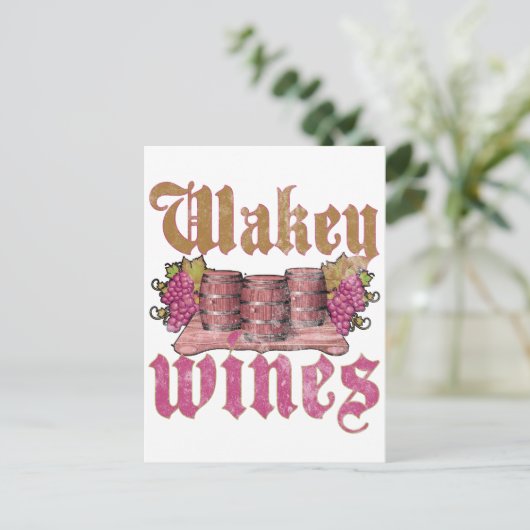 Wakey Wines Postkarte (Stehend Vorderseite)