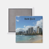 Wakiki Beach Hawaii Foto Magnet Oahu Honolulu (Vorderseite/Rückseite)