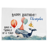 Wal a Time Personalisiert Boys Birthday Große Geschenktüte (Rückseite)