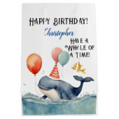 Wal a Time Personalisiert Boys Birthday Mittlere Geschenktüte (Rückseite)