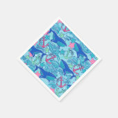 Wal-Anker-Seestern Küste / Vorbereiteter Nautical Serviette (Ecke)