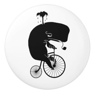 Wal auf einem Fahrrad Keramikknauf