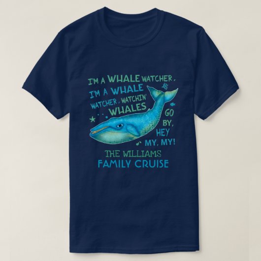 Wal-aufpassende Familien-Ferien-Kreuzfahrt T-Shirt (Design vorne)