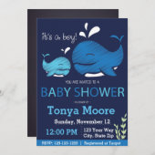 Wal-Babyparty-Einladung (Junge) Einladung (Vorne/Hinten)