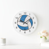 Wal Ball Wall Clock blau und weiß Große Wanduhr (Zuhause)