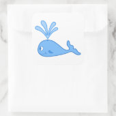 Wal, Blau. Quadratischer Aufkleber (Tasche)
