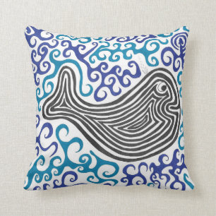 Wal-blaues Wirbels-Seethrow-Kissen Kissen