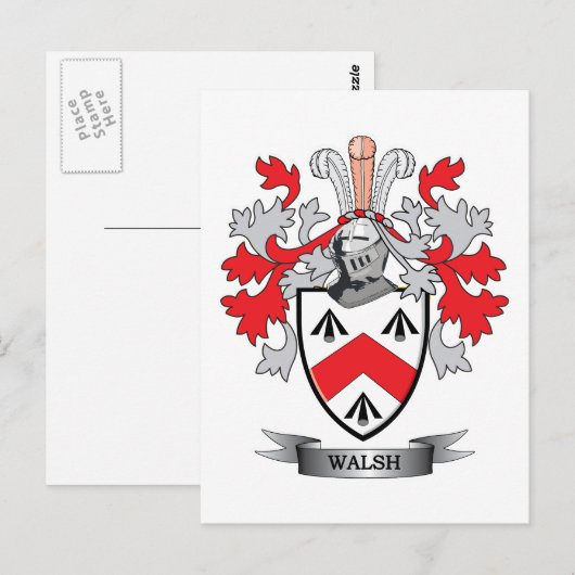 Wal-Coat-of-Arms Postkarte (Vorne/Hinten)