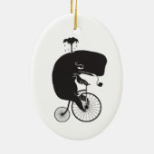 Wal, der ein Fahrrad reitet Keramik Ornament (Hinten)