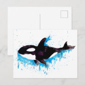 Wal der Wasserfarbe Postkarte (Vorne/Hinten)