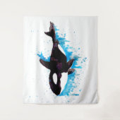 Wal der Wasserfarbe Wandteppich (Vorderseite)