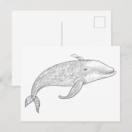 Wal-Doodle-Zeichnung. Postkarte (Vorne/Hinten)