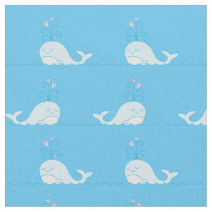 Wal-Druck-Stoff Blau Stoff