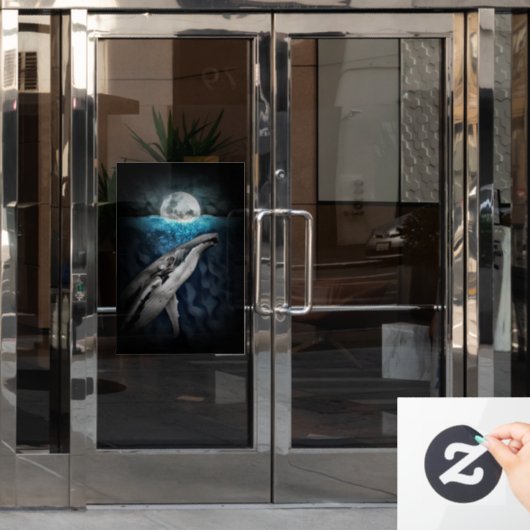 Wal durch Mondlicht Fensteraufkleber (Büro Tür)