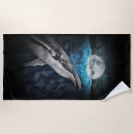 Wal durch Mondlicht Strandtuch