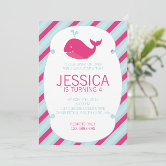 Wal einer Einladung zum Geburtstag (Stehend Vorderseite)