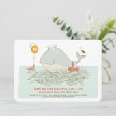 Wal einer Zeit Geburtstag Pool Party Einladung (Stehend Vorderseite)