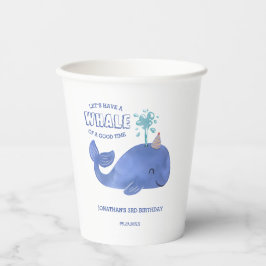 Wal einer Zeit Niedlichen Party Hut Weißer Geburts Pappbecher