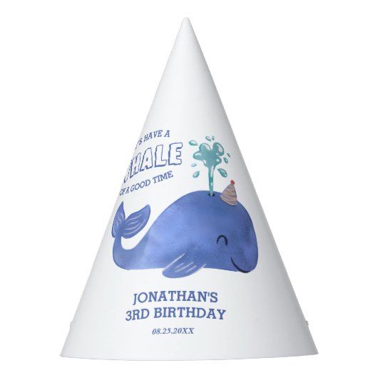 Wal einer Zeit Niedlichen Party Hut Weißer Geburts Partyhütchen (Vorderseite)