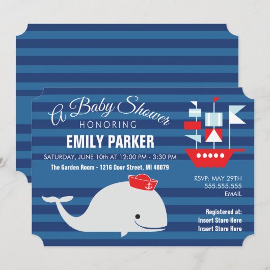 Wal| Einladung zur Kinderdusche (Vorne/Hinten)