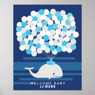 Wal   Gäste­buch zur Babyparty Drucken Poster
