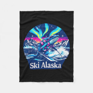 Wal genießt Skifahren in Alaska-Abenteuer Fleecedecke
