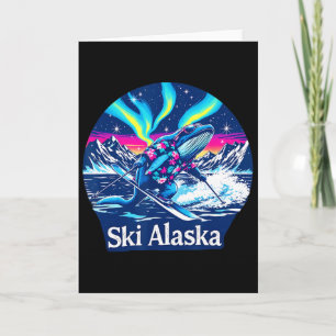 Wal genießt Skifahren in Alaska-Abenteuer Karte
