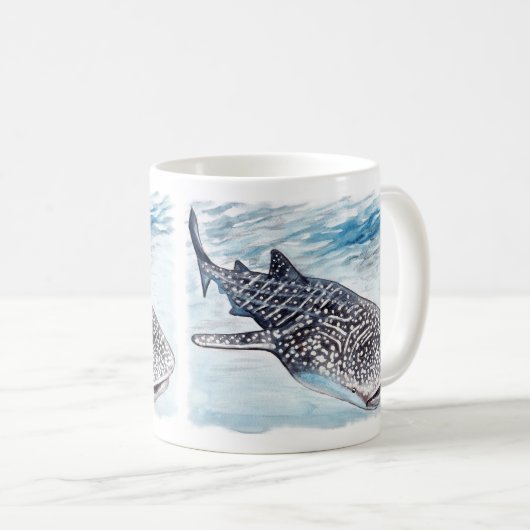 Wal-Haifisch-Grafik-Tasse Kaffeetasse (VorderseiteRechts)