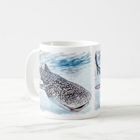 Wal-Haifisch-Grafik-Tasse Kaffeetasse (Vorderseite Links)