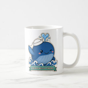 Wal-Hallo-Da-Winkender-Wal-in-einer-Matrosenmütze Kaffeetasse