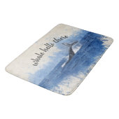 Wal hallo dort lustiger niedlicher Seewatercolor Badematte (Schrägansicht)