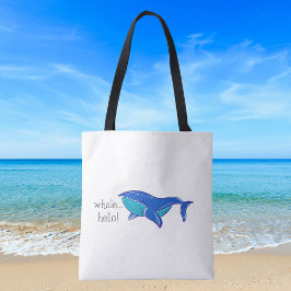 Wal-Hallo / Süßer blauer Wal Küstenstrand Tasche