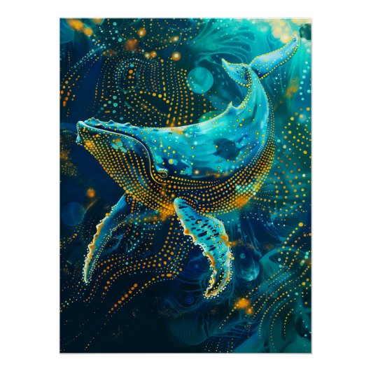 Wal im aborigine Dot Art Style Poster (Vorderseite)