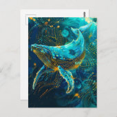 Wal im aborigine Dot Art Style Postkarte (Vorne/Hinten)