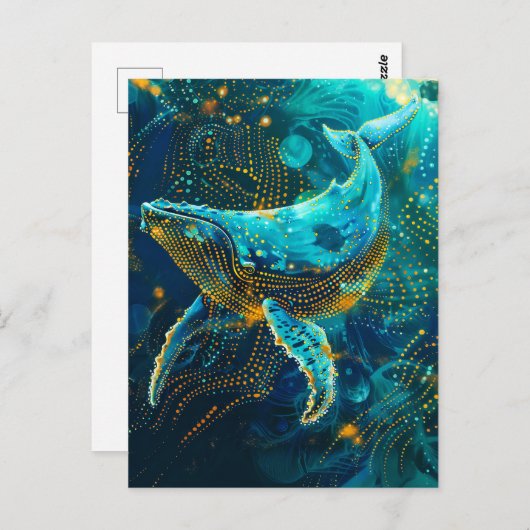 Wal im aborigine Dot Art Style Postkarte (Vorne/Hinten)