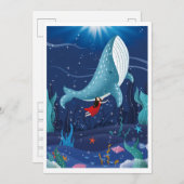 Wal im Meer spielen Feiertagskarte (Vorne/Hinten)