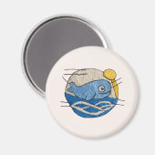 Wal im Stickdesign Magnet (Vorderseite/Rückseite)