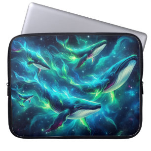 Wal im Weltraum, Augen fangende Neontiere Laptopschutzhülle